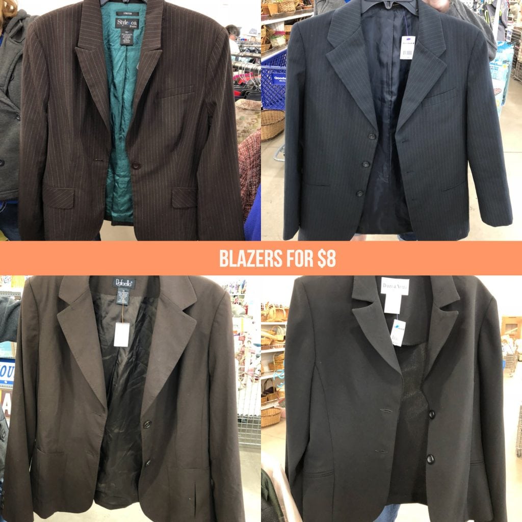 Cheap job interview outfit blazers at Goodwill for 7 dollars