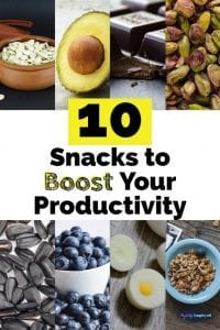10 snacks to boost your productivity - save on pinterest